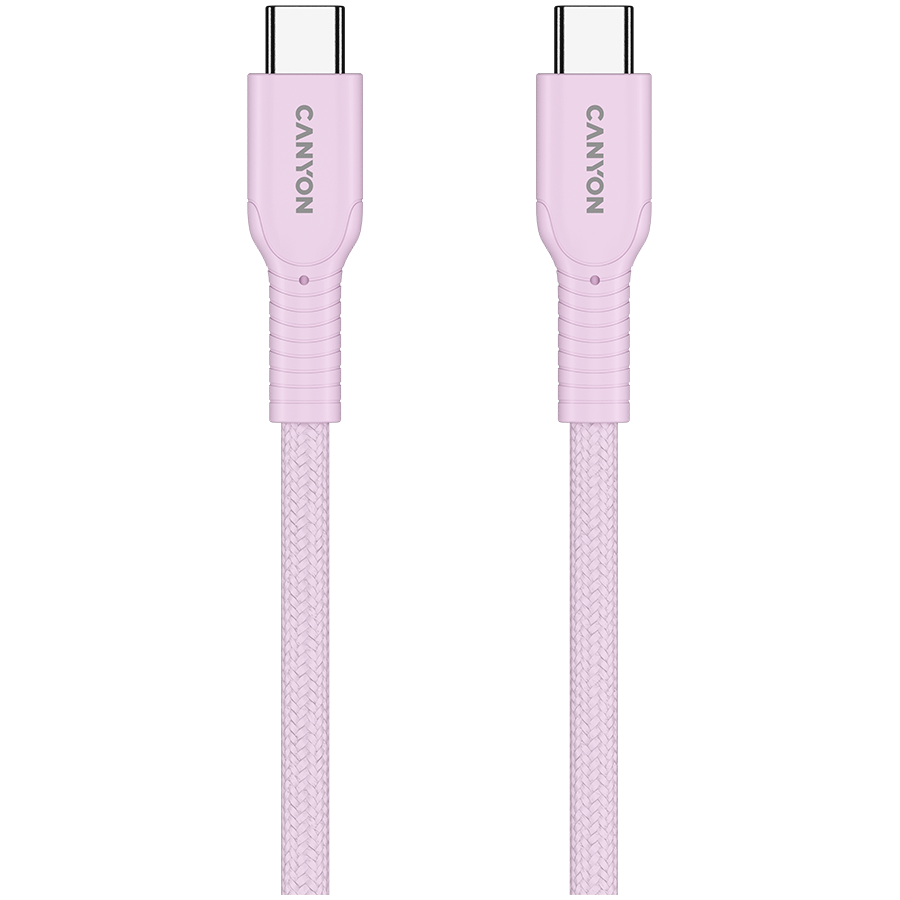 CANYON cable OnWire 60CL C-C 60W COLOR Braided 1m Pink - Image 3