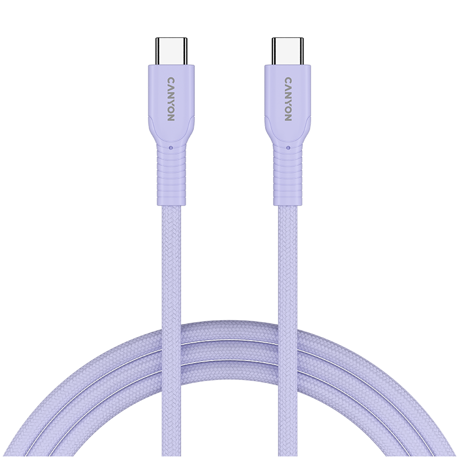CANYON cable OnWire 60CL C-C 60W COLOR Braided 1m Purple