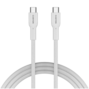 CANYON cable OnWire 60CL C-C 60W COLOR Braided 1m White