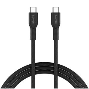 CANYON cable OnWire 60CL C-C 60W COLOR Braided 1m Black