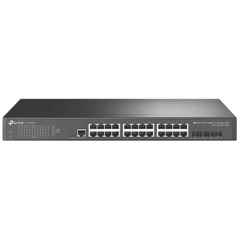 TP-Link SG3428X Omada 24-Port Gigabit L2+ Managed Switch with 4 10GE SFP+ Slots, 24× Gigabit RJ45 ports and 4× 10GE SFP+ slots, Omada APP, Static Routing, VLAN, ACL, QoS, IGMP Snooping, OAM, DDM, ERPS, Fanless, 1U, Zero-TouchProvisioning, ERPS - Image 2