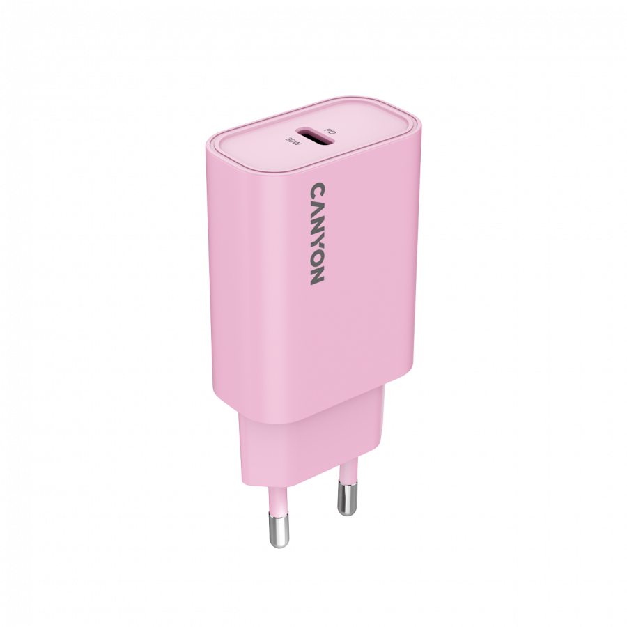 CANYON charger OnCharge 30CL Max Power 30W 1xPD EU Pink - Image 3