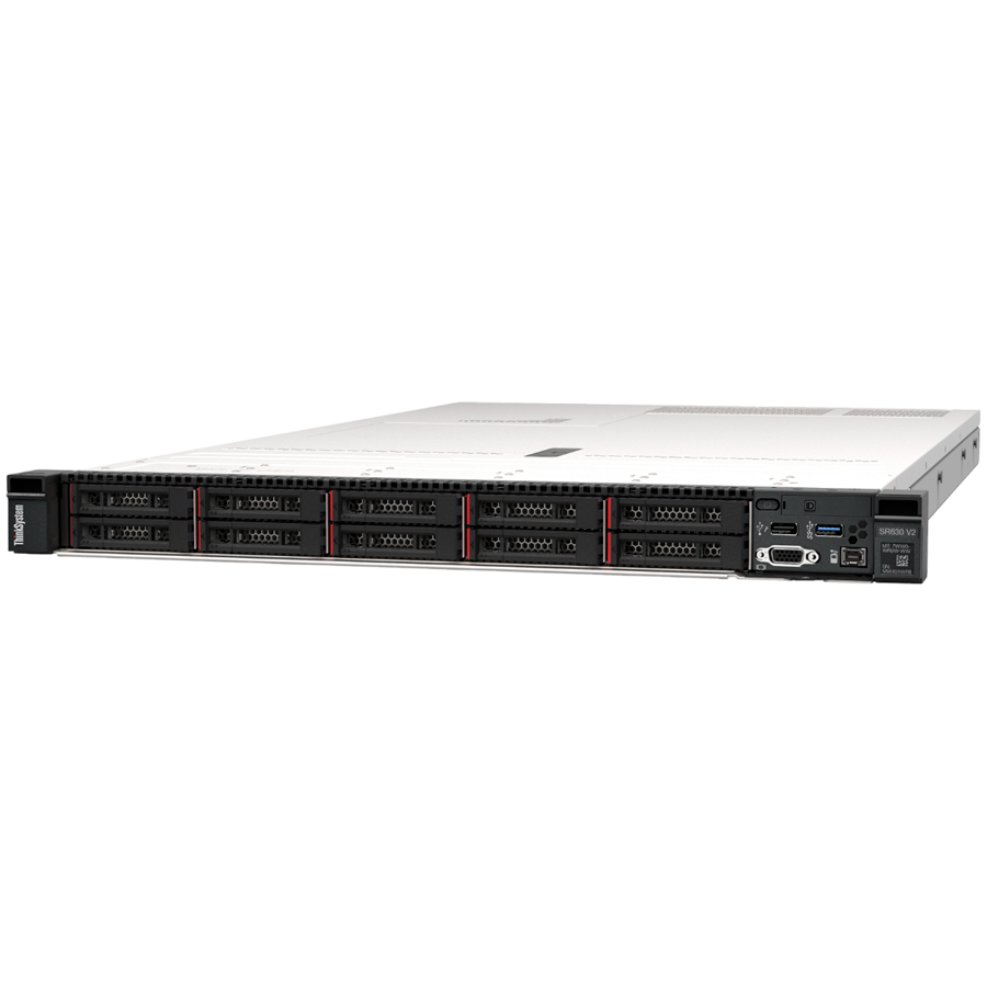 LenovoThinkSystem 1U SR630 v2 1x Intel Xeon Silver 4309Y (8C 105W 2.8GHz),32GB TruDDR4 3200 MHz (2Rx4 1.2V RDIMM), RAID 9350-8i 2GB Flash PCIe 12Gb Adapter,8x2.5" SAS/SATA Backplane,1100W Titanium Power Supply,6xStandard Fan,Toolless Slide Rail Kit,XCC Pro,3yr warranty