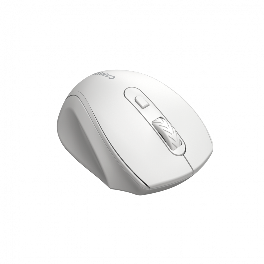 Canyon 6 buttons wireless 2.4Ghz mouse, MX8650A Sensor, DPI up to 1600,Injection case, 3 M life times left and right switches, 2xAAA battery, ABS material, Size: 105x71x40mm, Weight: 59g, white - Image 2