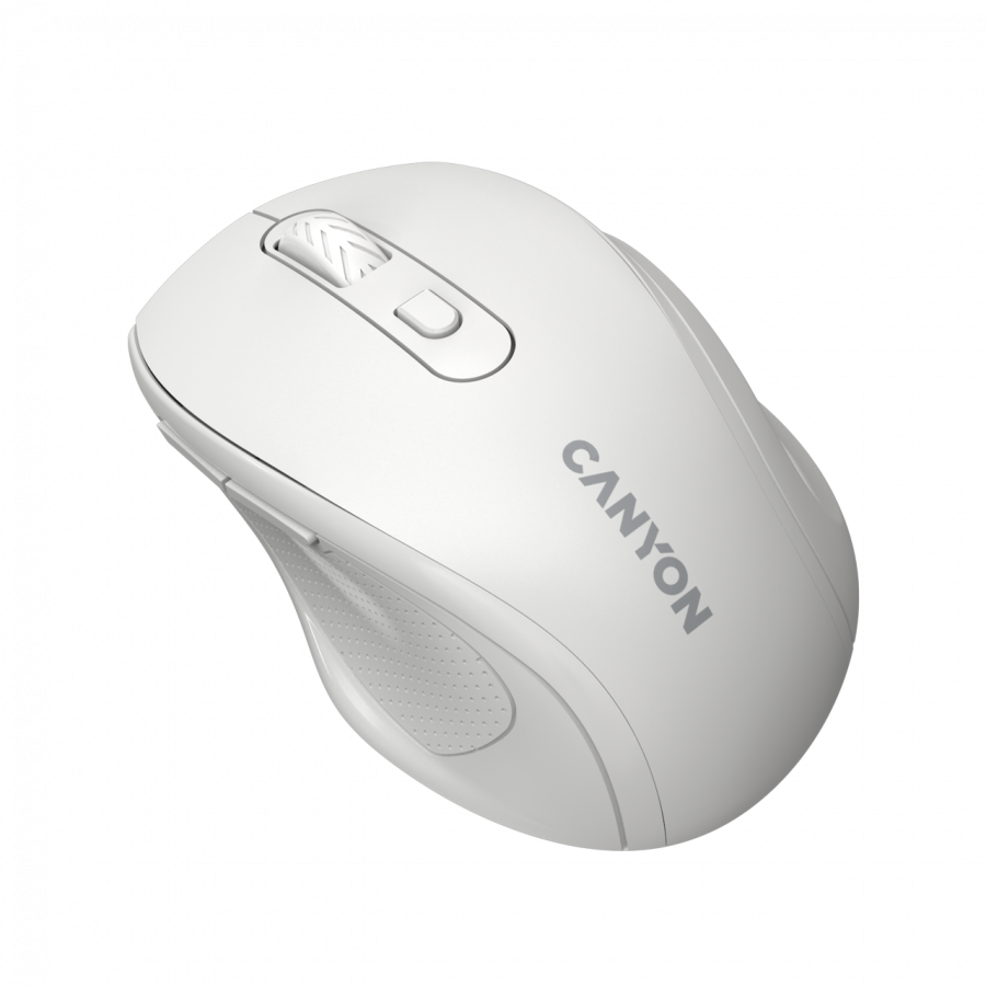 Canyon 6 buttons wireless 2.4Ghz mouse, MX8650A Sensor, DPI up to 1600,Injection case, 3 M life times left and right switches, 2xAAA battery, ABS material, Size: 105x71x40mm, Weight: 59g, white - Image 3