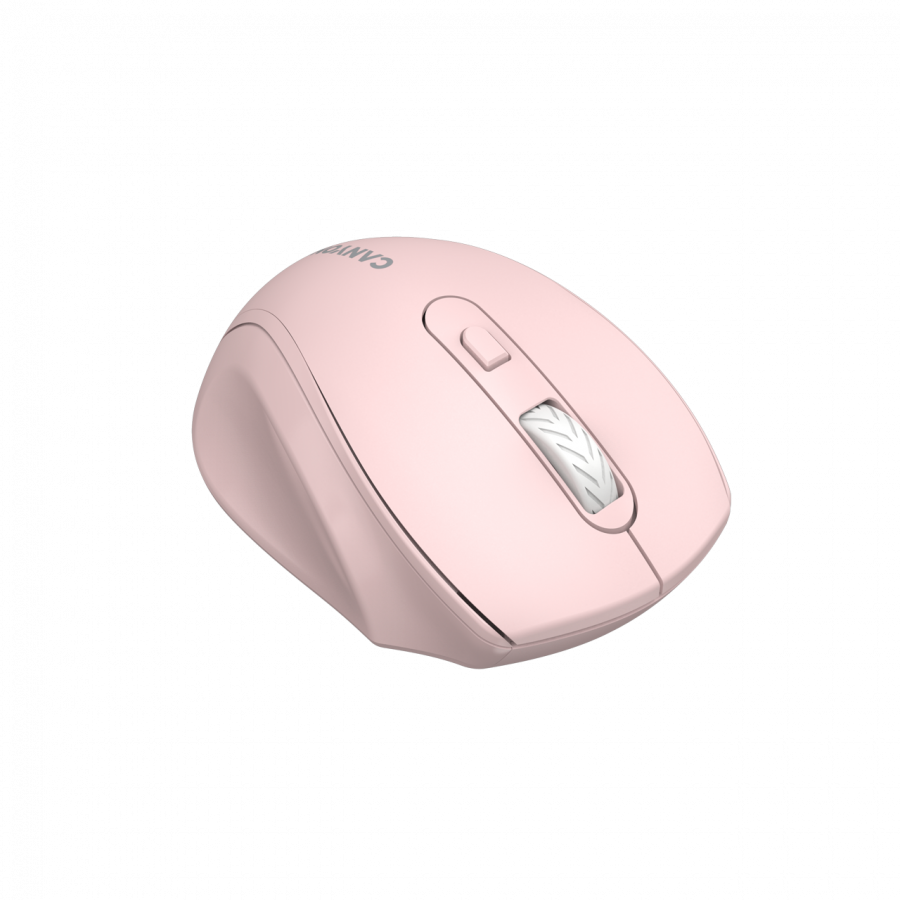Canyon 6 buttons wireless 2.4Ghz mouse, MX8650A Sensor, DPI up to 1600,Injection case, 3 M life times left and right switches, 2xAAA battery, ABS material. Size: 105x71x40mm, Weight: 59g, Pink - Image 2