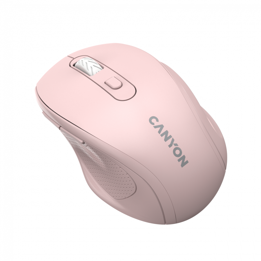 Canyon 6 buttons wireless 2.4Ghz mouse, MX8650A Sensor, DPI up to 1600,Injection case, 3 M life times left and right switches, 2xAAA battery, ABS material. Size: 105x71x40mm, Weight: 59g, Pink - Image 3