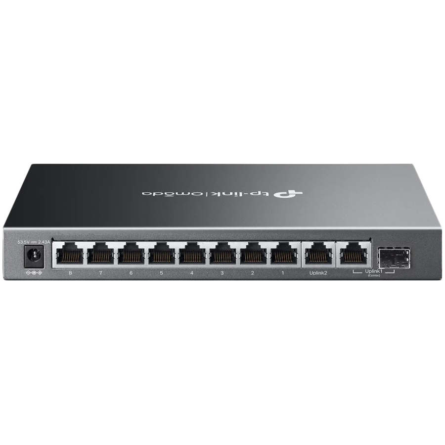 Omada 10-Port Gigabit Easy Managed Switch with 8-Port PoE+ 8× Gigabit PoE+ Ports, 1x Gigabit Non-PoE Ports, 1× Combo Gigabit RJ45/SFP Port 802.3at/af, 123 W PoE Power, Desktop Steel Case and Fanless Integration with Omada SDN Controller - Image 2