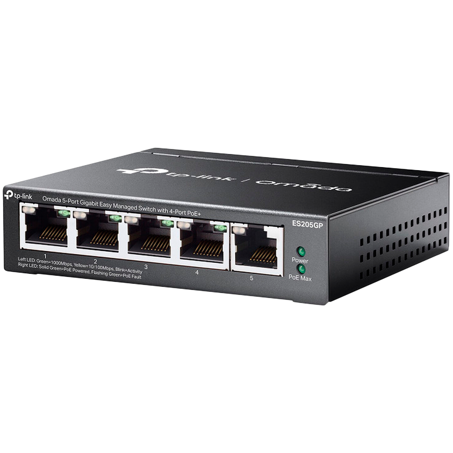 Omada 5-Port Gigabit Easy Managed Switch with 4-Port PoE+ 4× Gigabit PoE+ Ports, 1× Gigabit Non-PoE Ports 802.3at/af, 65 W PoE Power, Desktop Steel Case and Fanless Integration with Omada SDN Controller - Image 3