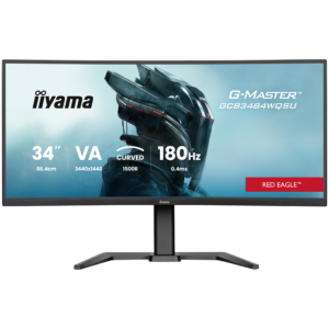 IIYAMA Monitor LED GCB3484WQSU-B1 34" VA 1500R 3440 x 1440 180Hz 21:9 500 cd 4000:1 0.4ms HDMI DP USB HUB Full Ergo