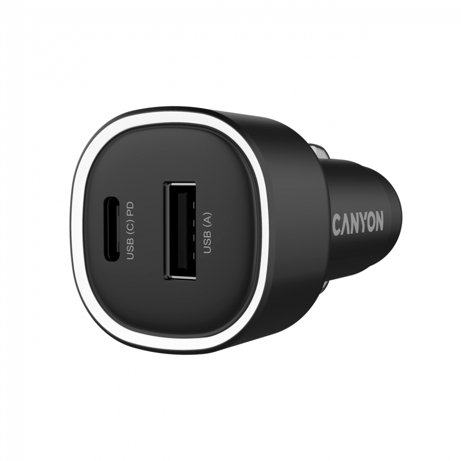 CANYON car charger OnDrive 48 PD 48W USB-A+USB-C Black - Image 2
