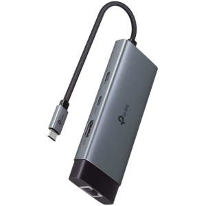 TP-Link UH6120C USB Type-C 6-Port Hub, 1 x USB-C Connector,1 x HDMI 4K 60Hz Port,1 x USB-C PD 100W Port,1 x RJ45 1000Mbps Port,2 x USB-A 3.0 Ports,1 x USB-C 3.0 Port, Plug and Play, Self-storage for Connector, Fast Heat Dissipation, Flexible and Durable