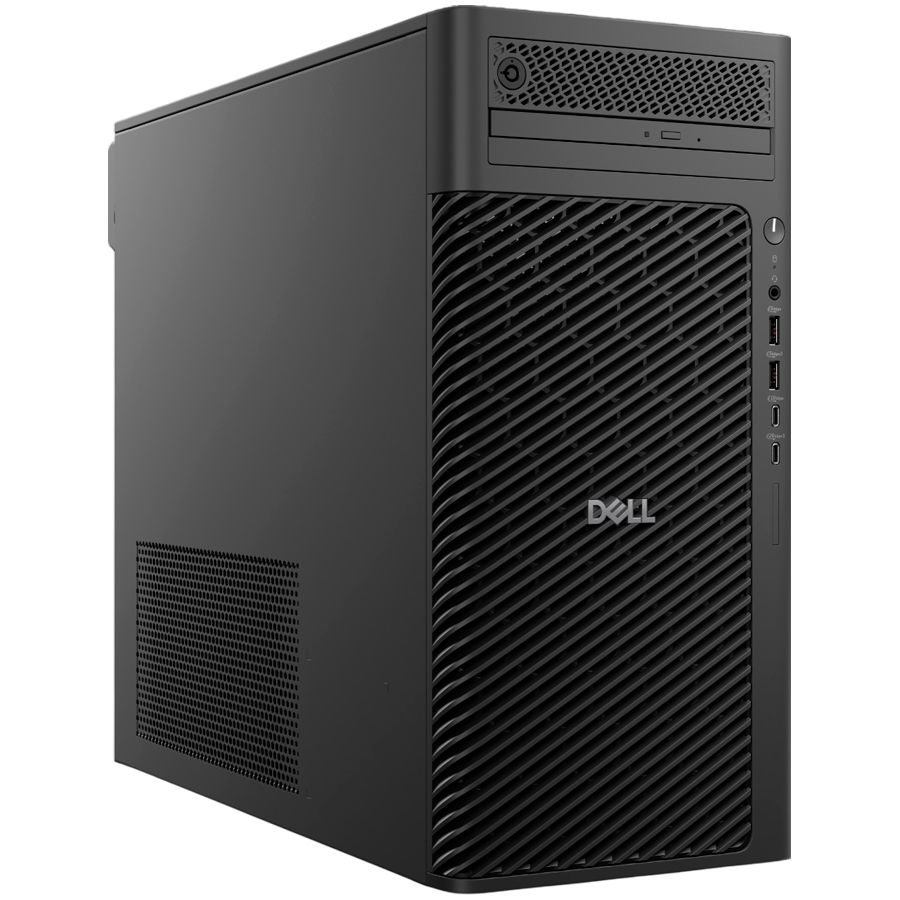 Dell Pro Max Tower FCT2250, Intel Core Ultra 7 265, 32GB (2x16GB) DDR5, M.2 1TB PCIe, Nvidia RTX A1000 8GB GDDR6, Front 2x USB 3.2, 2x USB C 3.2, SD reader, Back 2x USB 2.0, 2x USB 3.2, 1x USB C 3.2, RJ45, 2x DP, USB KB/Mouse, 500W, W11Pro, 3Yr