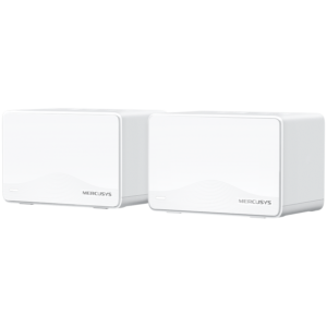 Mercusys Halo H25BE (2-Pack) BE3600 Whole Home Mesh Wi-Fi 7 System, 688 Mbps at 2.4 GHz + 2880 Mbps at 5 GHz, Internal Antennas, 3x Gigabit Ports per Unit (WAN/LAN auto-sensing), MLO, 4096-QAM, OFDMA, MERCUSYS APP, Router/AP Mode, 460m2 coverage