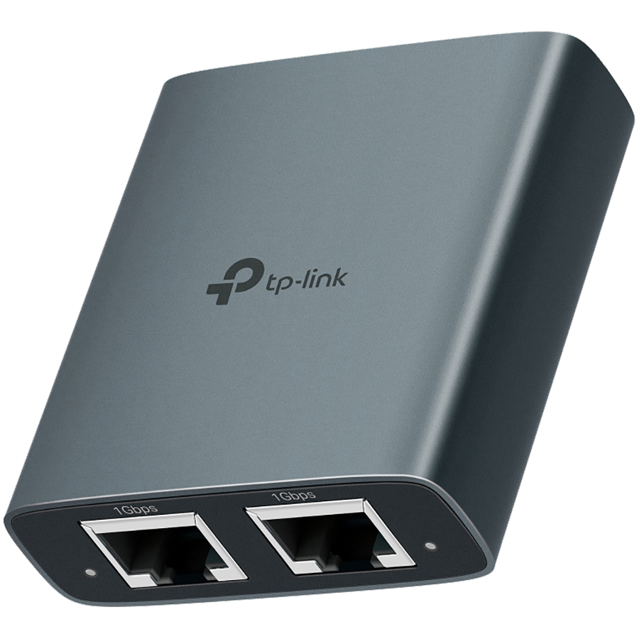 TP-Link EH210 1 to 2 Gigabit Ethernet Splitter, 3 x RJ45 1Gbps Ports, 1 x USB-C Power Supply Port, Aluminum Alloy Case, Plug and Play, Fast Heat Dissipation, Wide compatibility, Compact and Portable