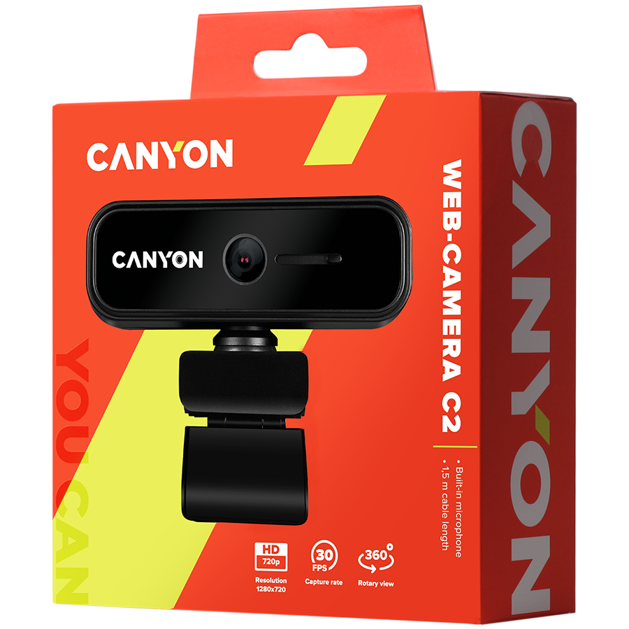 CANYON webcam C2 HD 720P Black - Image 3