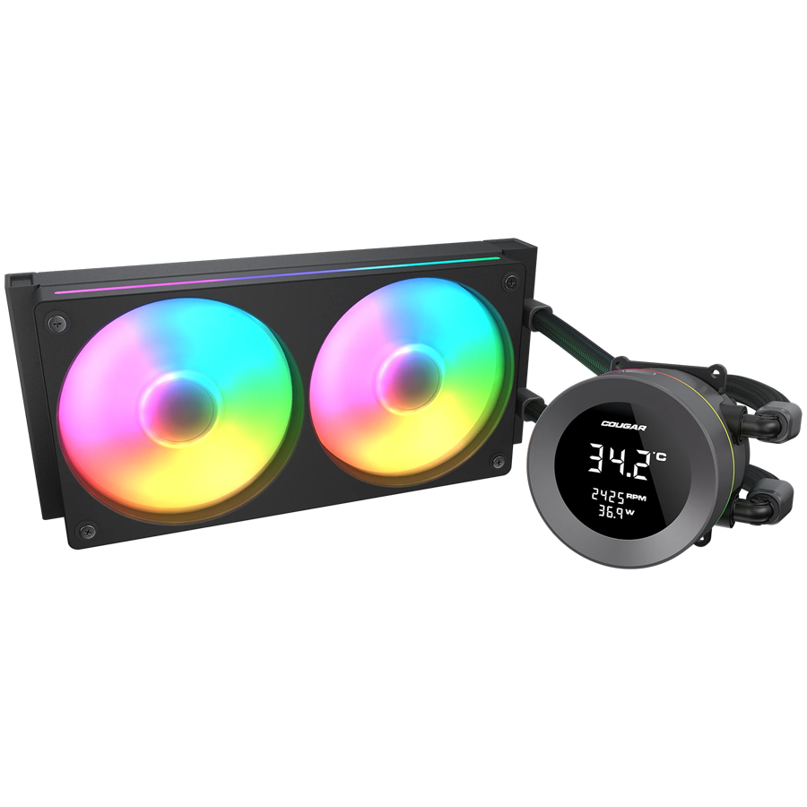 COUGAR Poseidon Vistek ARGB 240 AiO Liquid Watercooling - Black - Image 2