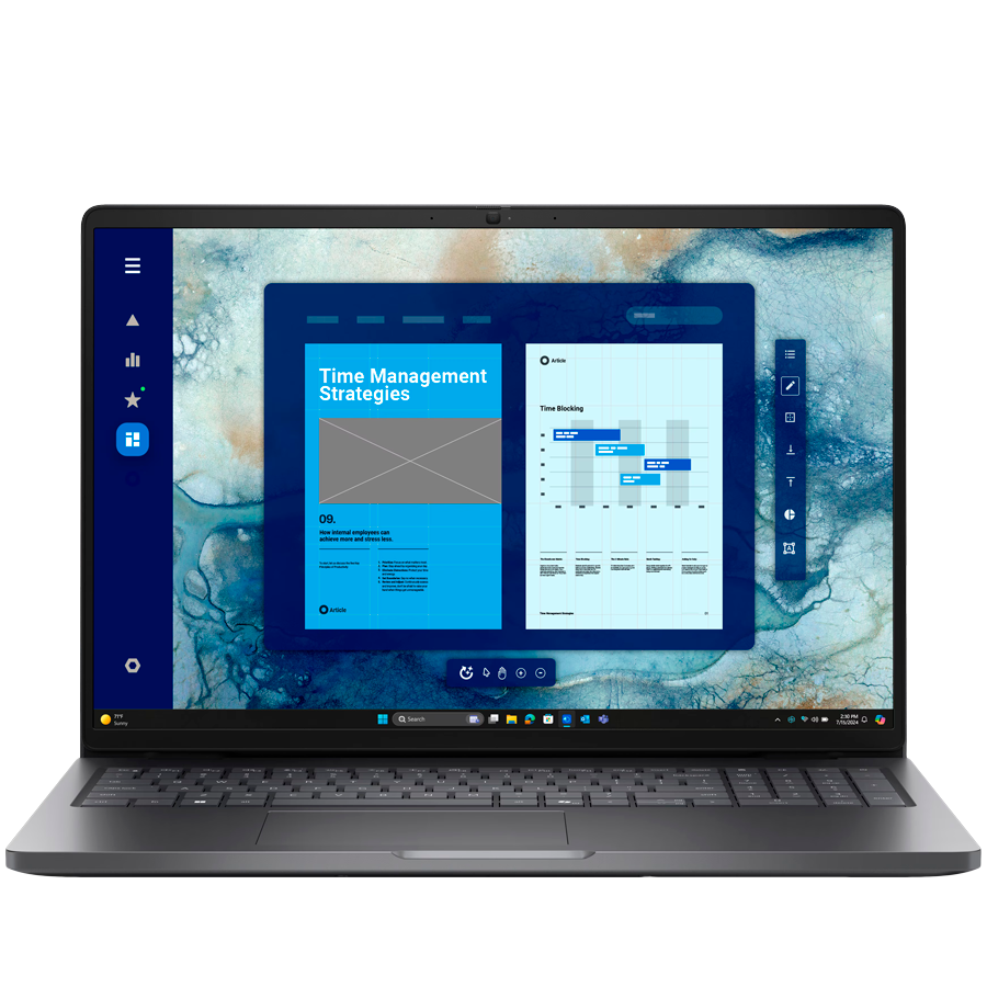 Dell Pro 16 PC16250, 16" FHD+ (1920x1200), Intel Core 5 120U, 1x 16GB DDR5, M.2 512GB SSD, Intg GPU, Wi-Fi 6E, BT 5.3, 2x USB 3.2, 1x USB-C 3.2, 1x USB-C THB 4, HDMI, RJ-45, FgrPr, Backlit KB, 55Wh, Ubuntu, 3Yr