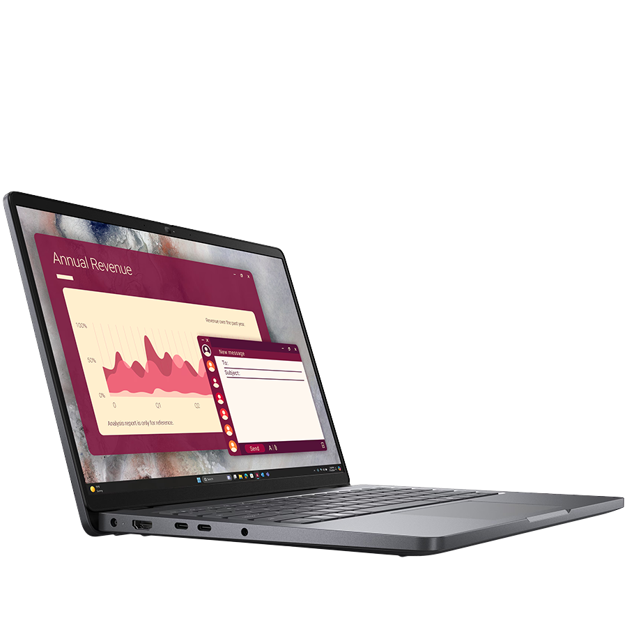 Dell Pro 14 PC14250, 14" FHD+ (1920x1200), Intel Core 5 120U, 1x 16GB DDR5, M.2 512GB SSD, Int GPU, WiFi 6E + BT 5.3, FHD IR Cam, 2x USB 3.2, 1x USB C 3.2, 1x USB C THB4, RJ-45, FgrPr, Backlit kb, 55Wh, W11Pro, 3Yr - Image 2
