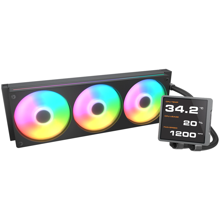 COUGAR Poseidon Vistek Pro ARGB 360 AiO Liquid Watercooling - Black - Image 2