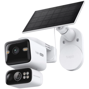 TP-Link Tapo C645D KIT Solar-Powered Dual-Lens Pan/Tilt Security Camera Kit, 2K 3MP(2304x1296 and 2K 3MP(2304x1296), 2.4 G and 5GHz, 10000mAh rechargeable lithium-ion battery,  Solar panel(5.2V, 2.5W), Dual Lens, Ultra-wide and Telephoto and Pan/Tilt