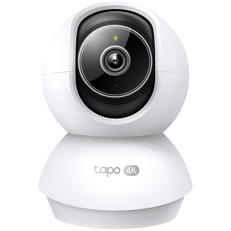 TP-Link Tapo C250 Pan/Tilt AI Home Security Wi-Fi Camera, 4K 8MP (3840x2160), 2.4 GHz, Pan/Tilt, Smart AI Detection and Notifications (motion, people, pets, cars, baby crying, abnormal sound), AI Smart Tracking, Sound and Light Alarm, Remote Control