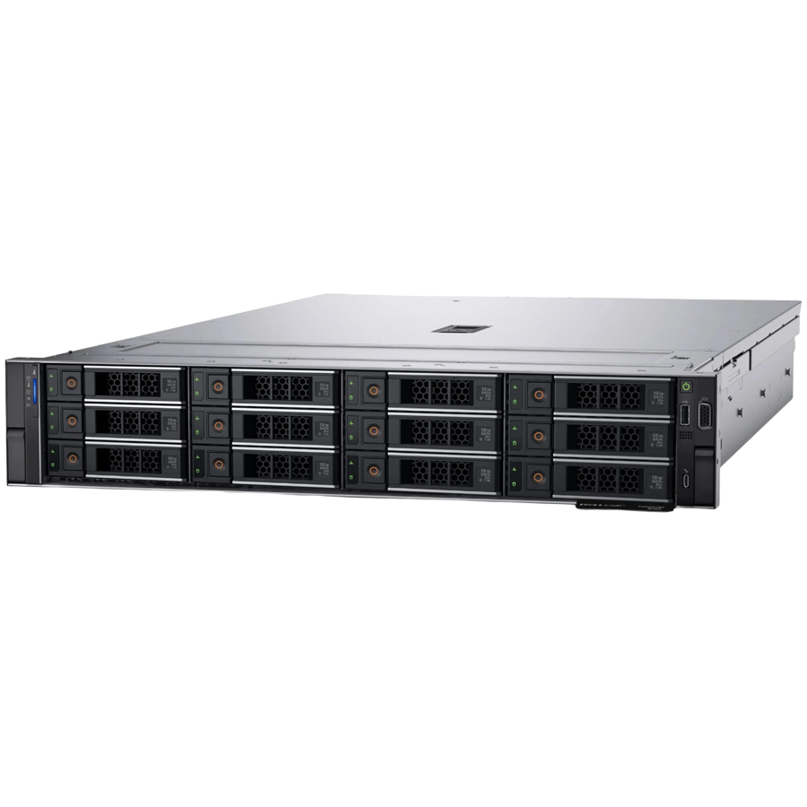 Dell PowerEdge R760xs, 12x3.5", Intel Xeon Silver 4510, 32GB RDIMM 5600MT/s, 2.4TB 10K SAS 12Gbps, PERC H755 (LP), Broadcom 5720 DP 1Gb + 5719 QP 1GbE, iDRAC9 Ent 16G, Dual RPS 700W Titanium, 2U Bezel, Sliding Rails, No OS, 3Y POW
