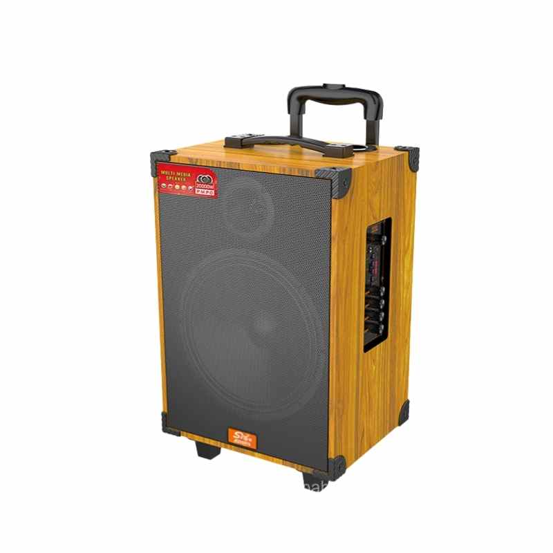 BLUETOOTH ZVUCNIK JQS911S WOOD BT MIC X1 25W 338-290-485MM SING-E BROWN
