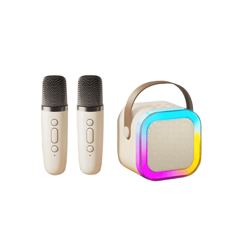 Bluetooth zvučnik i mikrofon*2 bež ZQS-K12 SING-E