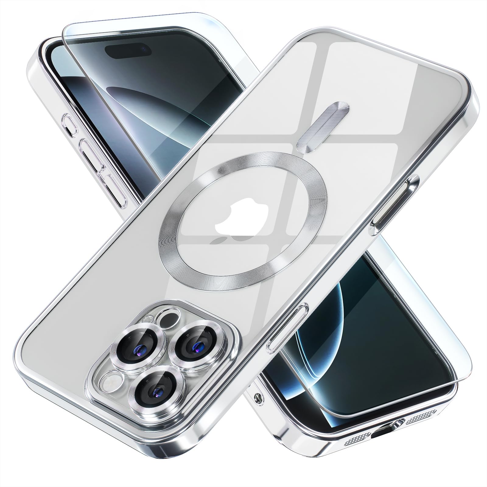 MAGSAFE SILIKON IPHONE 15 PRO MAX SREBRENA SA ZASTITOM KAMERE