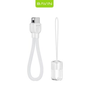 BAVIN CB411 pleteni kabal 15CM TYPE C na LIGHTNING bijeli