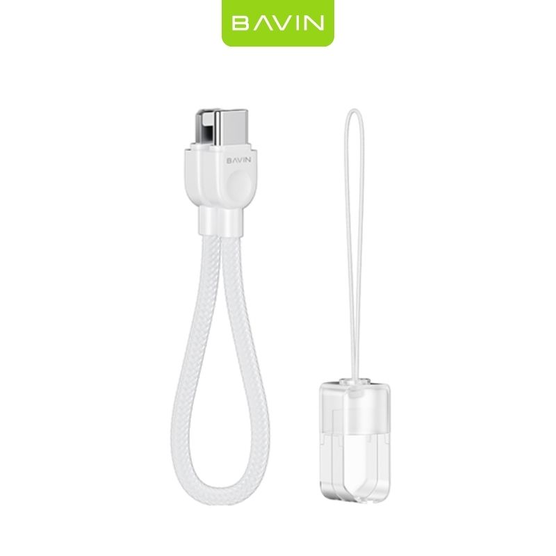 BAVIN CB411 pleteni kabal 15CM TYPE C na LIGHTNING bijeli