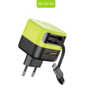 BAVIN PC2073Y retraktabilni kabal brzo punjenje 45W TYPE C zeleni