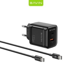 BAVIN PC2086Y kucni punjac 20W PD+QC3.0 TYPE C na TYPE C crni