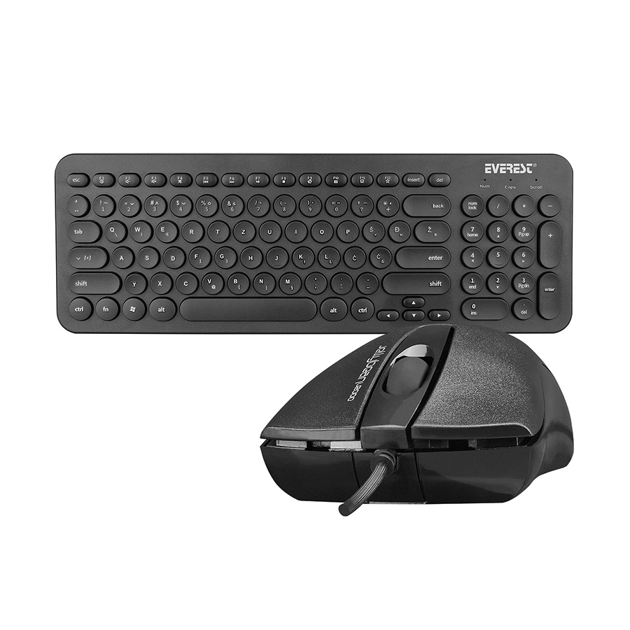 Tastatura + miš Everest KM-01K Black USB, BiH LC layout, 31508