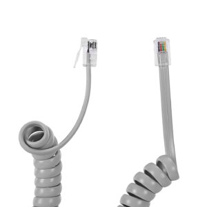 Telefonski spiralni kabl za slusalicu 2m sa konektorima S-link SL-TEL3 RJ-10, sivi, 23328