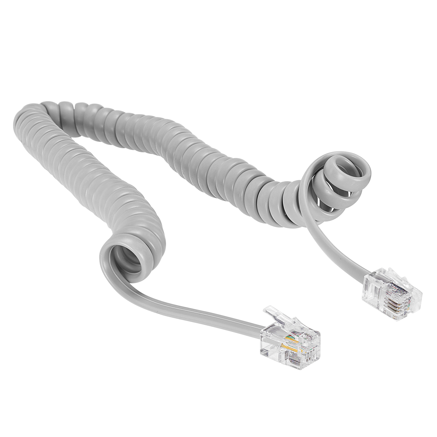 Telefonski spiralni kabl za slusalicu 2m sa konektorima S-link SL-TEL3 RJ-10, sivi, 23328 - Image 2
