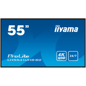 IIYAMA LFD LH5541UHS-B2 55" Professional Digital Signage display with 4K UHD resolution and 24/7 operating time 500 cd/m² 1200:1 8ms landscape, portrait