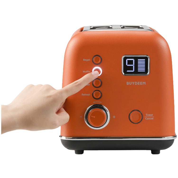 BUYDEEM 2 Slice Automatic Metal Toaster, model DT730E, color Koi Red, EU - Image 3
