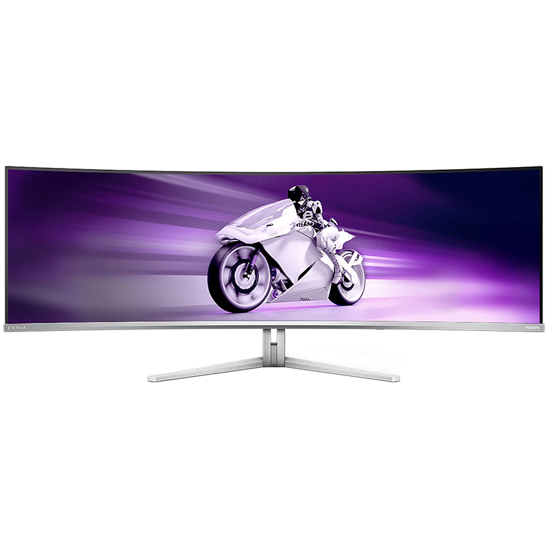 Philips Monitor Evnia 49M2C8900L/00 49" QD-OLED, 32:9, 5120x1440 (Dual QHD), 144hz 0.03ms, 250 cd/m² (typical), 1,500,000:1, 2x HDMI 2.1, DisplayPort 1.4, USB-C (90W), 4x USB 3.2, Speakers (2x 7.5W tweeters, 2x 7.5W woofers), White Design, Adaptive