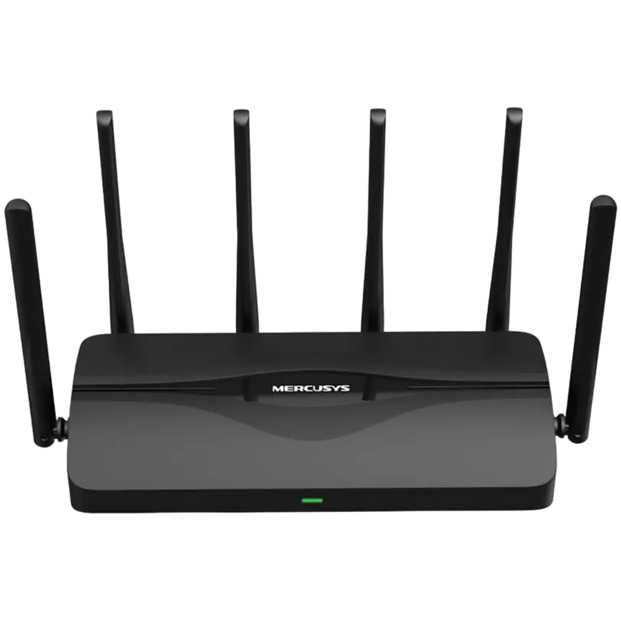 Mercusys MR47BE BE9300 Tri-Band Wi-Fi 7 Router, 574 Mbps at 2.4 GHz + 2880 Mbps at 5 GHz + 5760 Mbps at 6 GHz, 6× External Antennas, 1× 2.5 Gbps WAN port + 3× 2.5 Gbps LAN ports, MLO, 4096-QAM, OFDMA, 300+ devices, Beamforming, WPA3, MU-MIMO