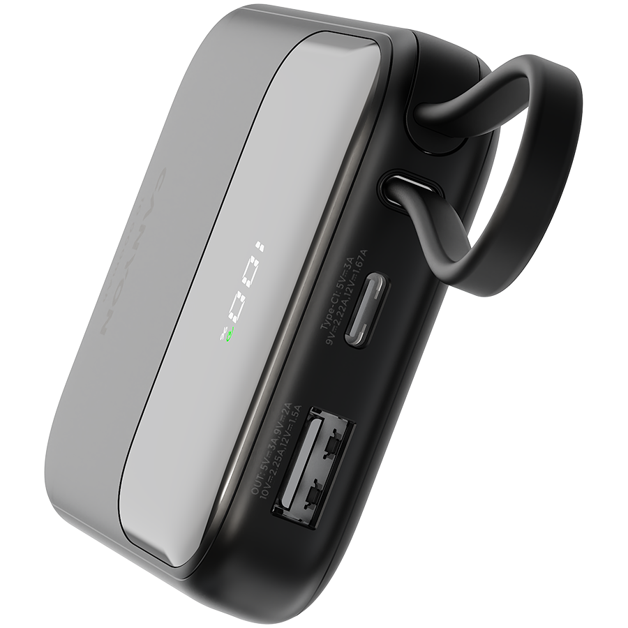 CANYON power bank OnPower 101 built-in cable 10000 mAh PD22.5W Black - Image 6