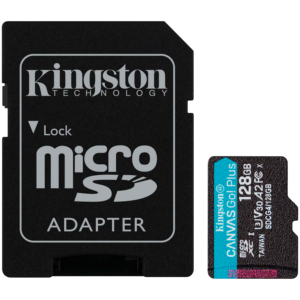 Kingston microSD 128GBCanvasGoPlus, Gen4r/w:200MB/s/160MB/s,with adapter