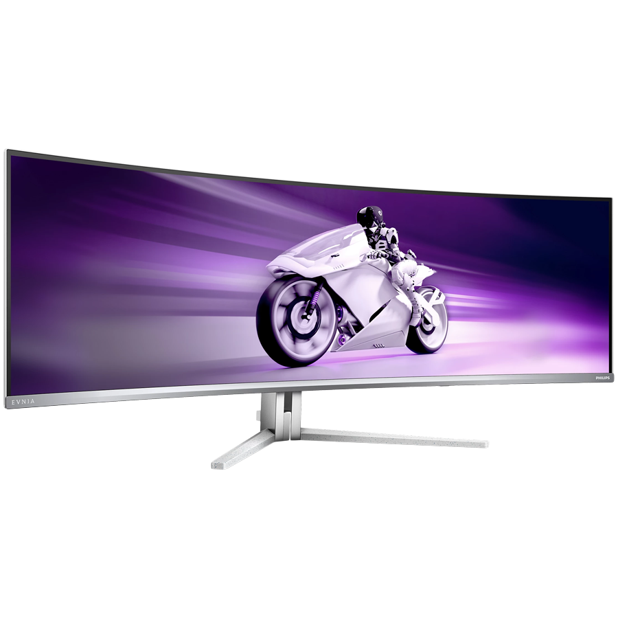 PHILIPS Evnia 8000 49M2C8900 QD-OLED curved gaming monitor 49'', 5120x1440 (Dual QHD), 1800R, 240Hz, 0.03ms, Adaptive Sync, FreeSync Premium Pro, G-Sync Compatible, HDR400, 2xHDMI, 1xDP, USB-C 3.2 Gen2 (PD 90W), USB Hub, Speakers, White - Image 2
