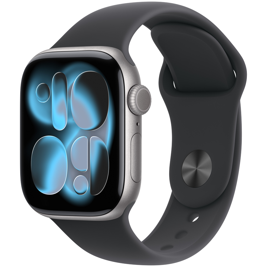 Apple Watch Series 11 GPS 42mm Space Grey Aluminium Case with Black Sport Band - M/L,Model A3331