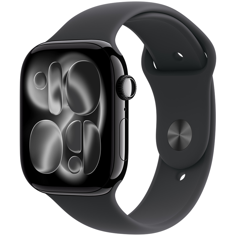 Apple Watch Series 11 GPS 46mm Jet Black Aluminium Case with Black Sport Band - M/L,Model A3333