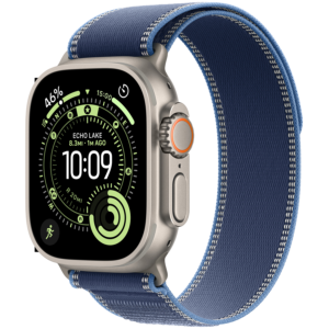 Apple Watch Ultra 3 Cellular 49mm Natural Titanium Case with Blue/Bright Blue Trail Loop - M/L
