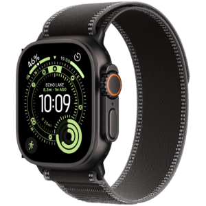 Apple Watch Ultra 3 Cellular 49mm Black Titanium Case with Black/Charcoal Trail Loop - M/L