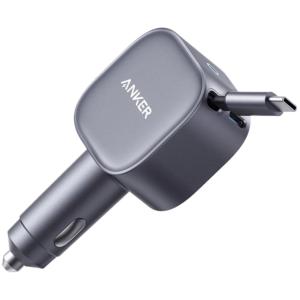 Anker Nano Car Charger (75W, USB-C Port, Built-In Retractable USB-C Cable)