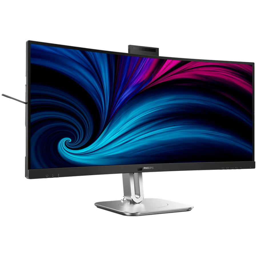 PHILIPS Monitor 34B2U6603CH 34" Curved, VA, 21:9, 3440x1440 (WQHD), 1500R, 120Hz, 4ms, 500 cd/m2, 4000:1, HDR400, Adaptive Sync, PowerSensor 2, 5.0 Mpixel Webcam with Microphone, 2xHDMI, 1xDP, TB4 (PD 100W), USB Hub, KVM, RJ45, Speakers, Ergo, 5Y - Image 2